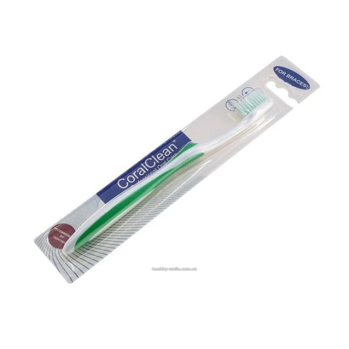 Coral Clean orthodontic toothbrush for braces, Green